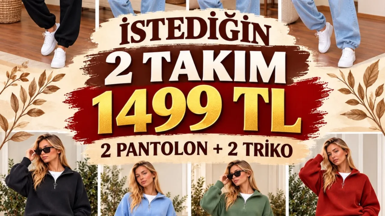 2 TAKIM 1499 TL (2 PANTOLON+2TRİKO)