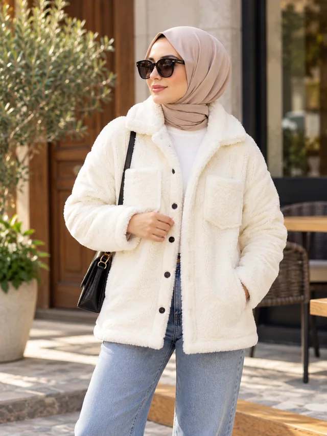 Ekru Oversize Peluş